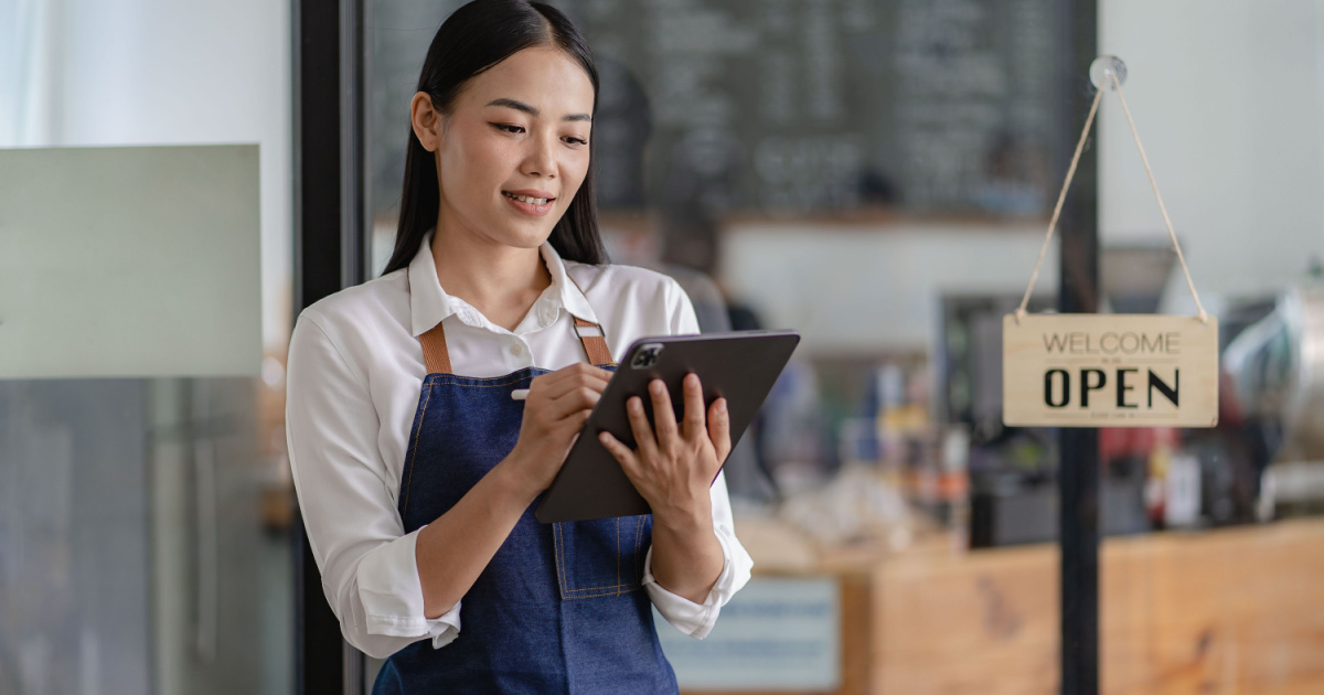 Business owner ready to take order