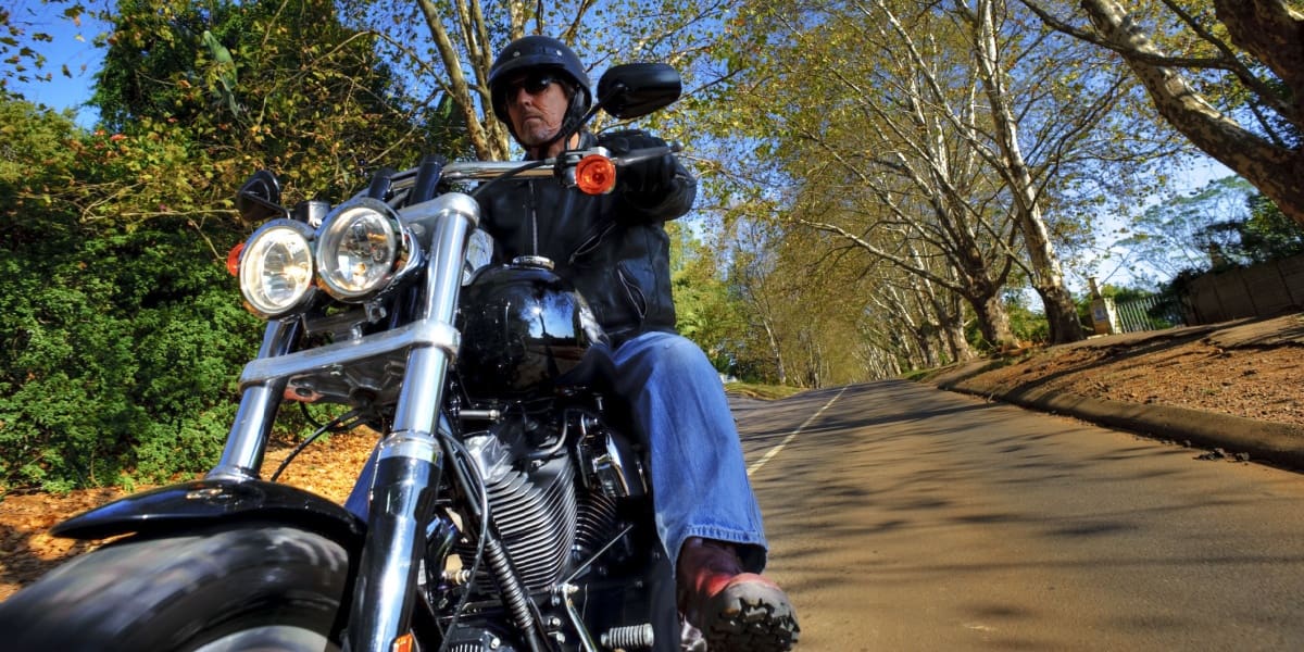 Motorcycle rider on the road