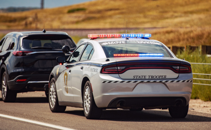 Car pulled over by Illinois State Trooper