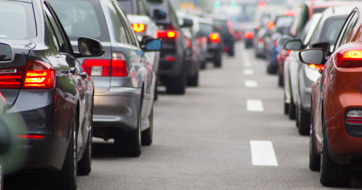 Cars stuck in traffic