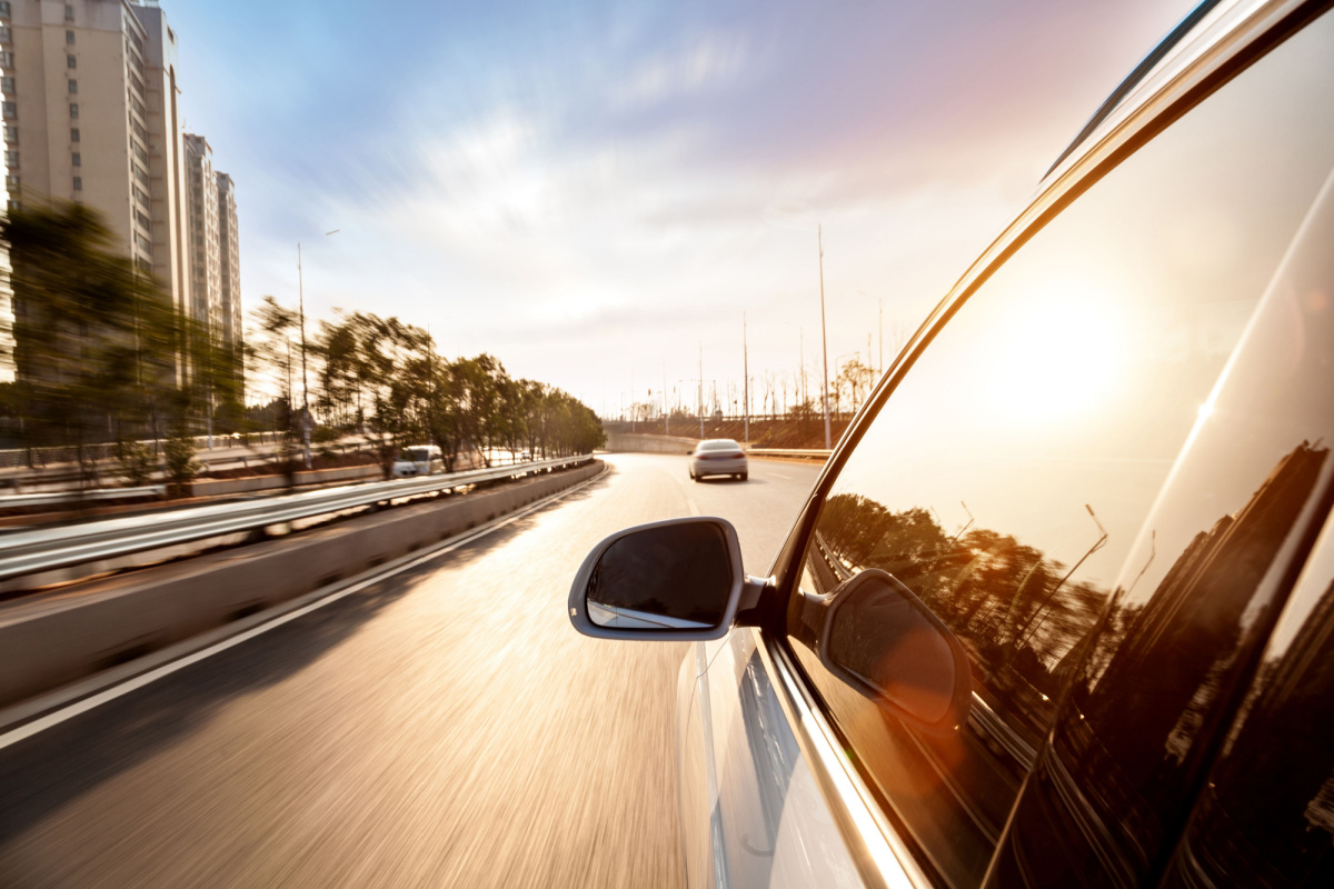 car driving on the road