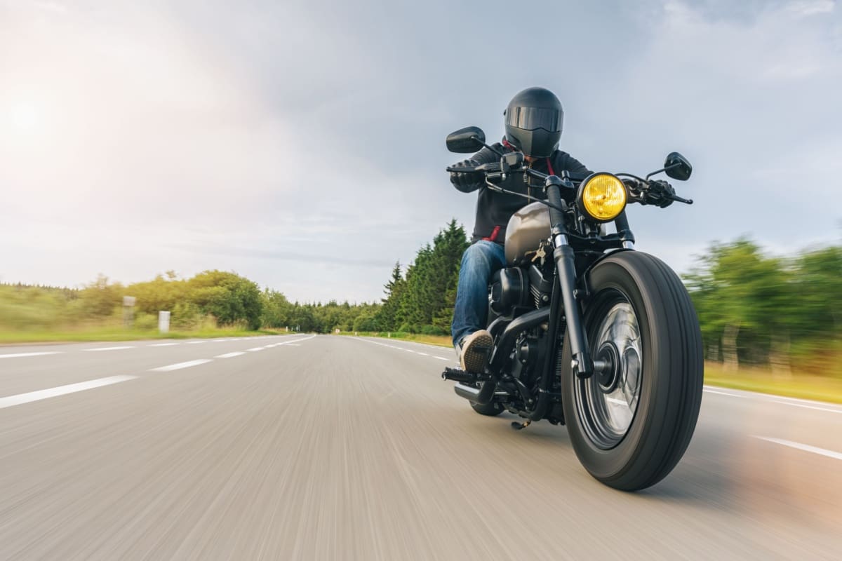 Motorcycle rider on the road