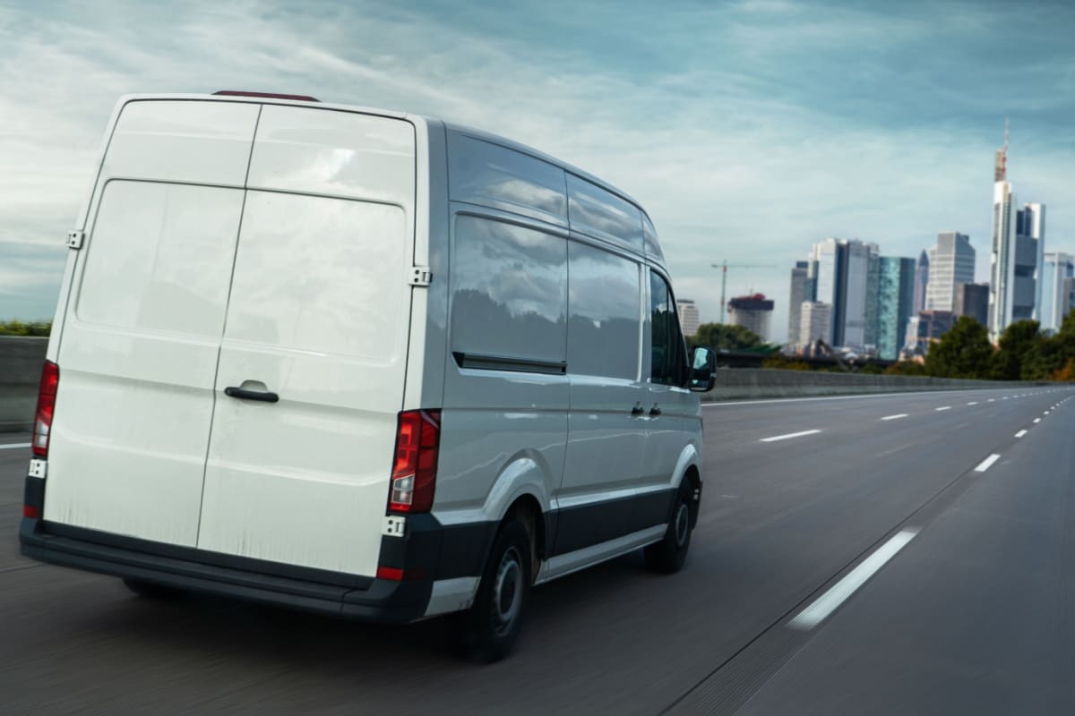 Hotshot driver delivering with his van