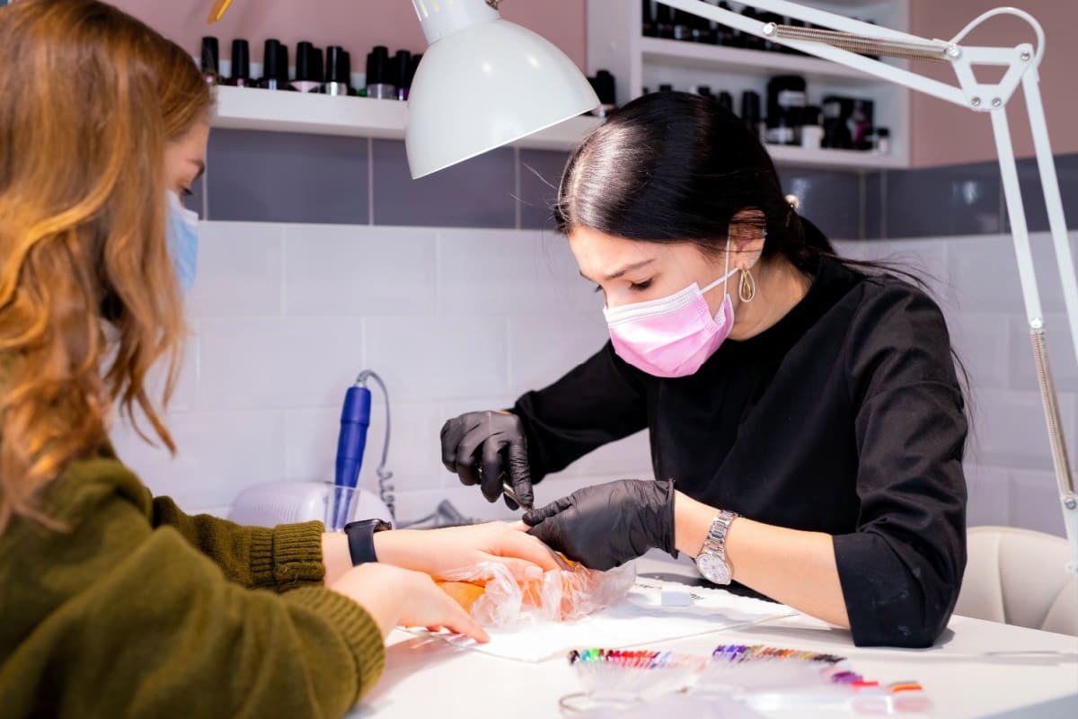 manicurist working